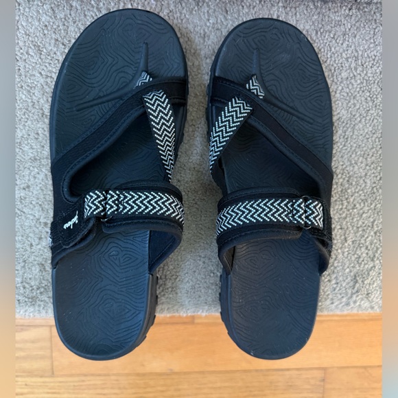 Skechers Women Adventure Reggae Slide Black Slip-On Strappy Comfort Sandals Sz 9 - Picture 6 of 10